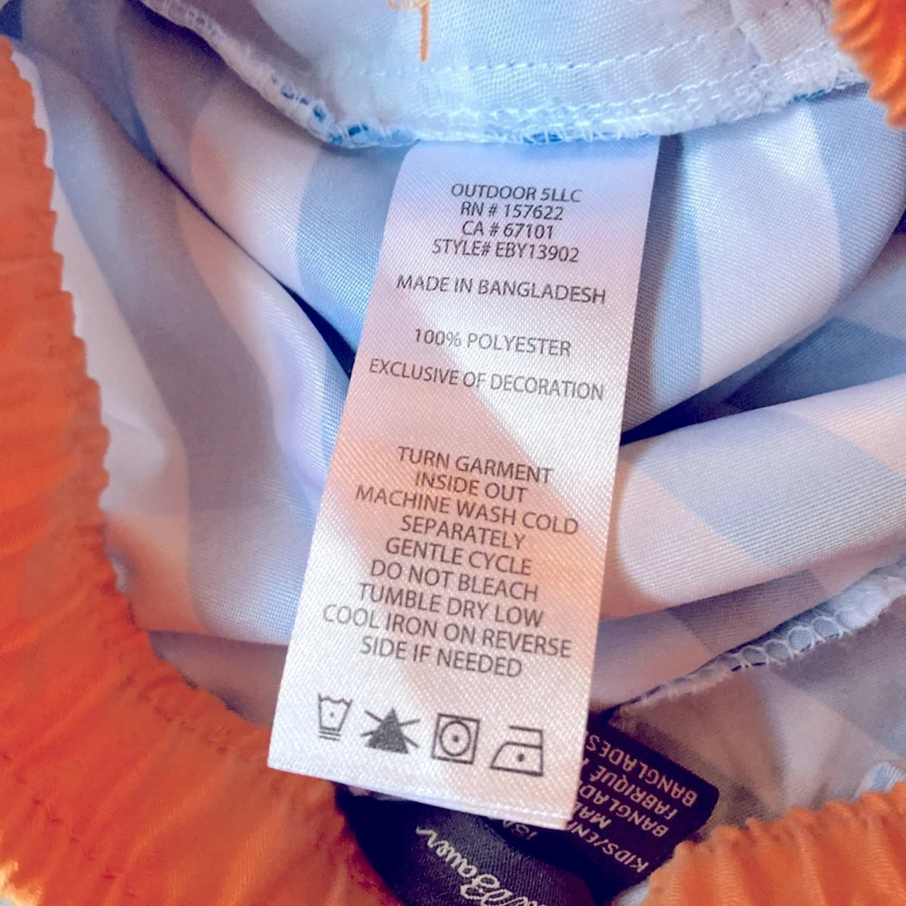 Eddie Bauer Striped Swim Trunks Blue Orange 18 Months‎